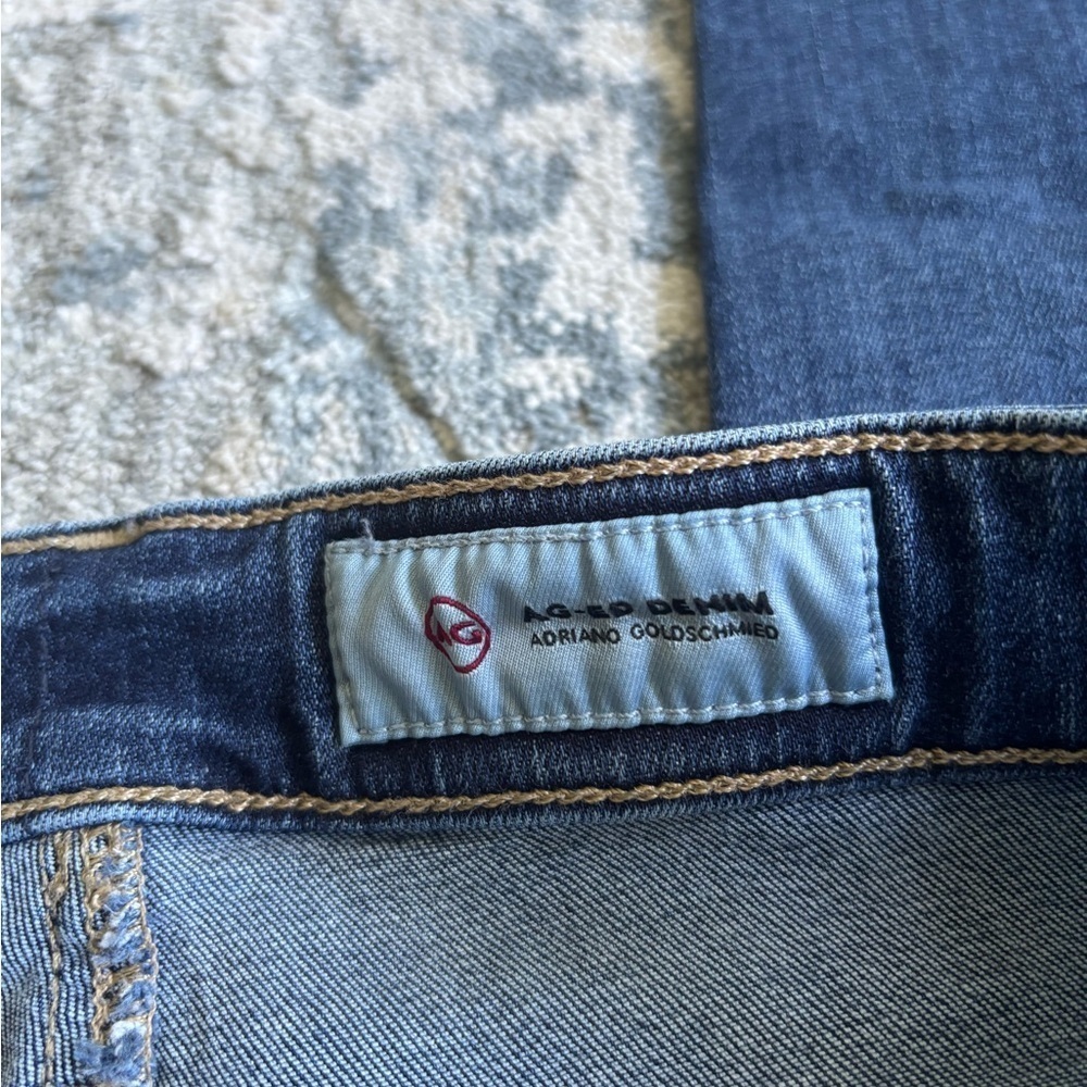 AG ‘The Farrah’ Dark Blue High-Rise Skinny Ankle Jeans - Picture 3 of 10